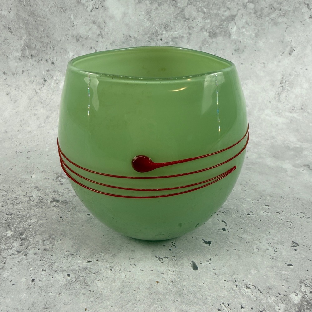 Michael Sosin Pinzette Glassworks Wabi Sabi‎ Bowl Pistachio Art Glass
